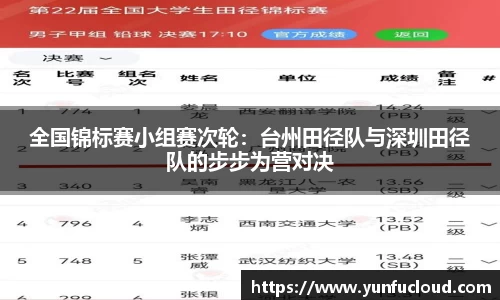 全国锦标赛小组赛次轮：台州田径队与深圳田径队的步步为营对决